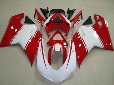 Online 2007-2014 Ducati 848 1098 1198 Motorcycle Fairings - White Red Canada