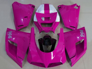 Online 1993-2005 Ducati 996 Motorcycle Fairings - Glossy Pink White Black Canada