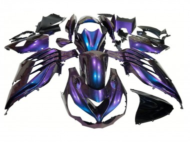 Online 2012-2024 Kawasaki ZX14R ZZR1400 Motorcycle Fairings - Chameleon Blue Purple Canada