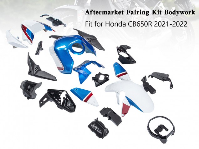 2019-2022 Honda CB650R Motorcycle Fairings - Blue Red Black Canada