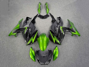 Online 2015-2016 Kawasaki Z250/Z300 Motorcycle Fairings - Green Glossy Black Canada