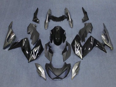 Online 2015-2016 Kawasaki Z250/Z300 Motorcycle Fairings - Glossy Black Silver Canada