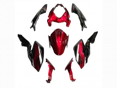 Online 2018-2024 Kawasaki Z400 Motorcycle Fairings - Candy Red Glossy Black Canada
