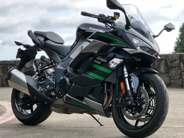 Online 2020-2025 Kawasaki Z1000SX Motorcycle Fairings - Black with Green Lines Ninja Canada