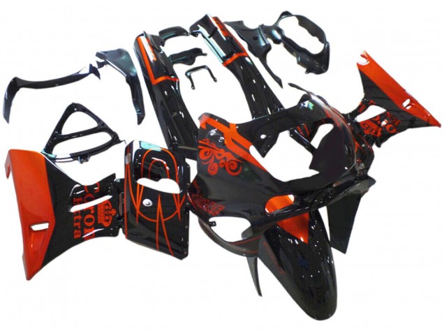 1993-2007 Kawasaki ZZR400 Motorcycle Fairings - Glossy Black Red Corona Extra Canada