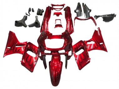 Online 1998-2003 Kawasaki ZZR600 Motorcycle Fairings - Red with Black Flame Canada