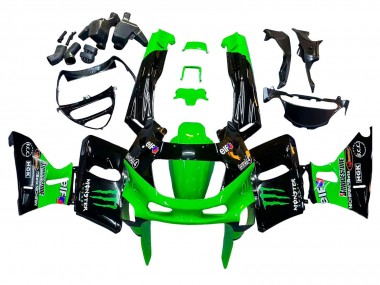 Online 1998-2003 Kawasaki ZZR600 Motorcycle Fairings - Green Black Monster Elf Canada