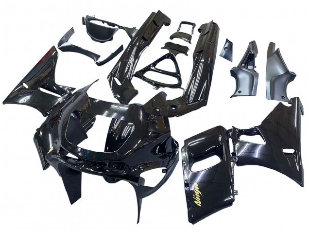 1993-2007 Kawasaki ZZR400 Motorcycle Fairings - Glossy Black Gold Ninja Canada