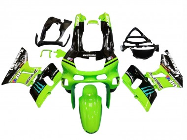 Online 1998-2003 Kawasaki ZZR600 Motorcycle Fairings - Green Glossy Black Blue Monster Elf Touch4 Bridgestone Canada