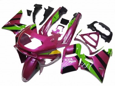 Online 1993-2007 Kawasaki ZZR400 Motorcycle Fairings - Deep Pink Green EVA Racing Canada