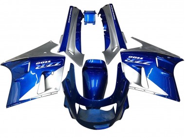 Online 1990-1992 Kawasaki ZZR1100 Motorcycle Fairings - Blue White Grey Canada