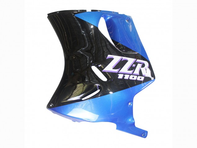 1990-1992 Kawasaki ZZR1100 Motorcycle Fairings - Blue Glossy Black Canada