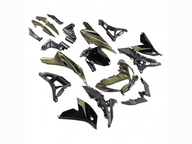 2022-2025 Kawasaki Versys 650 Motorcycle Fairings - Dark Green Black Canada
