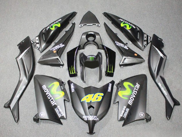 2012-2014 Yamaha TMAX530 Motorcycle Fairings - Matte Grey Yellow Semakin Didepan ENEOS Yamalube MoviStar 46 Canada