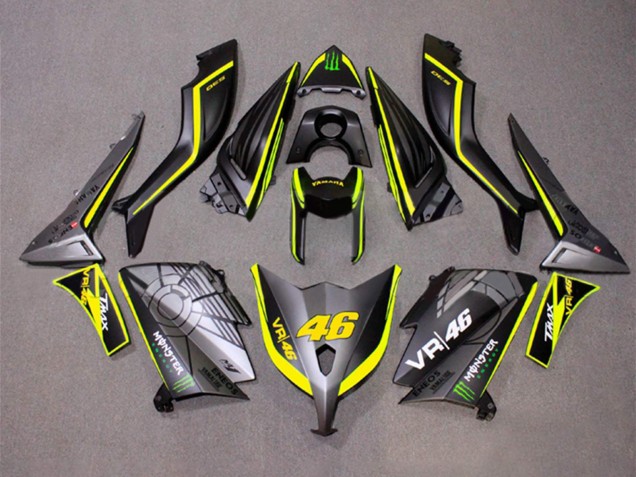 2012-2014 Yamaha TMAX530 Motorcycle Fairings - Matte Grey Yellow Monster 46 Canada
