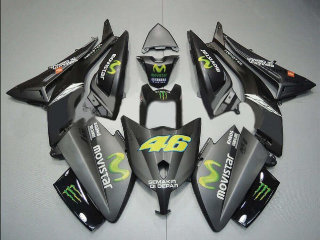 2012-2014 Yamaha TMAX530 Motorcycle Fairings - Matte Black MoviStar ENEOS Yamalube Monster 46 Canada