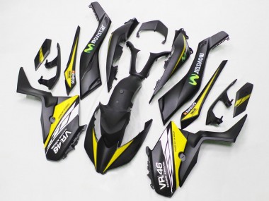 Online 2017-2021 Yamaha XMAX300 Motorcycle Fairings - Matte Black Yellow MoviStar ENEOS 46 Canada