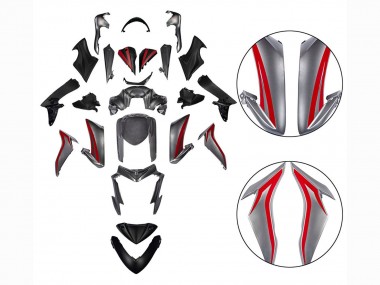 Online 2015-2020 Suzuki GSX-S 1000 Motorcycle Fairings - Red Silver Canada