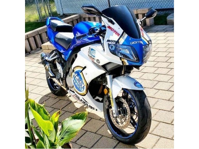 2003-2013 Suzuki SV650 Motorcycle Fairings - White Blue Lucky Strike Motul Canada