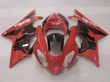 Online 2003-2006 Aprilia RSV1000 Motorcycle Fairings - Red Glossy Black Canada