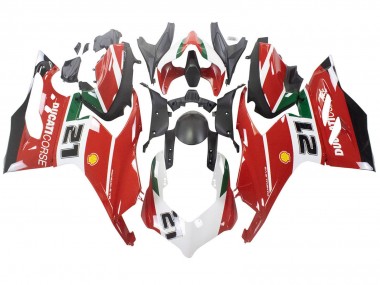 Online 2020-2024 Ducati Panigale V2 Motorcycle Fairings - White Red Green Matte Black Corse 21 Canada