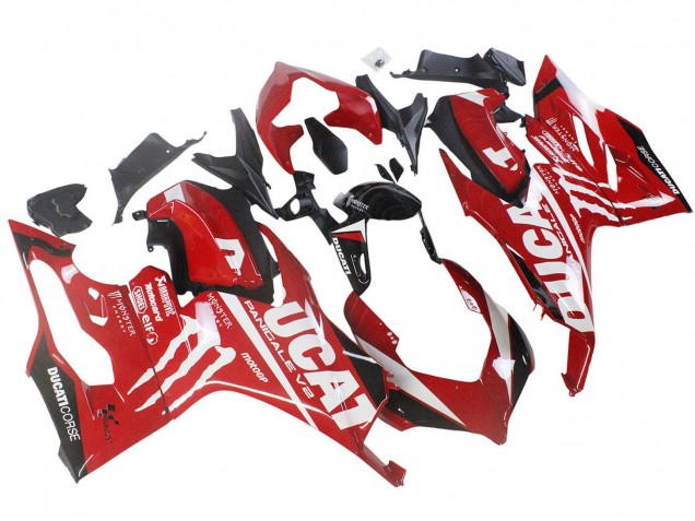 2020-2024 Ducati Panigale V2 Motorcycle Fairings - Red Glossy Black Monster Corse Canada