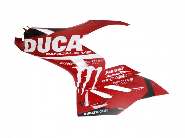 2020-2024 Ducati Panigale V2 Motorcycle Fairings - Red Glossy Black Monster Corse Canada