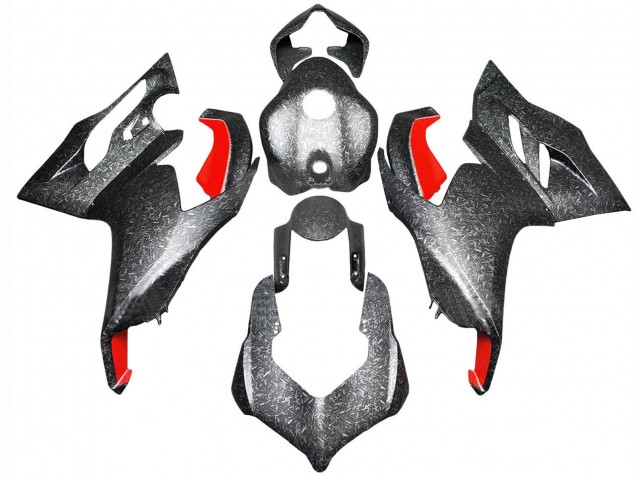 2020-2024 Ducati Panigale V2 Motorcycle Fairings - Black Forged Carbon Fiber Style Red Canada