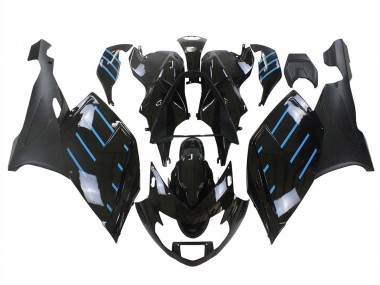 Online 2005-2010 BMW K1200S Motorcycle Fairings - Glossy Black Matte Black Blue Lines Canada