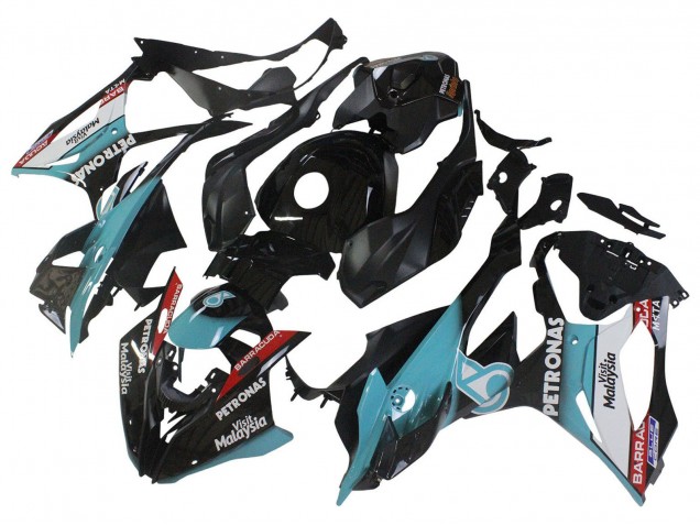 2023-2024 BMW S1000RR Motorcycle Fairings - Light Blue Matte Black Petronas Canada