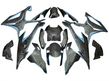 Online 2019-2022 BMW S1000RR Motorcycle Fairings - Black Light Blue Forged Carbon Fiber Canada