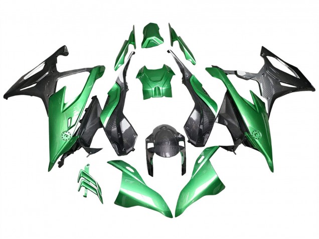 2019-2022 BMW S1000RR Motorcycle Fairings - Glossy Black Green Carbon Fiber Canada