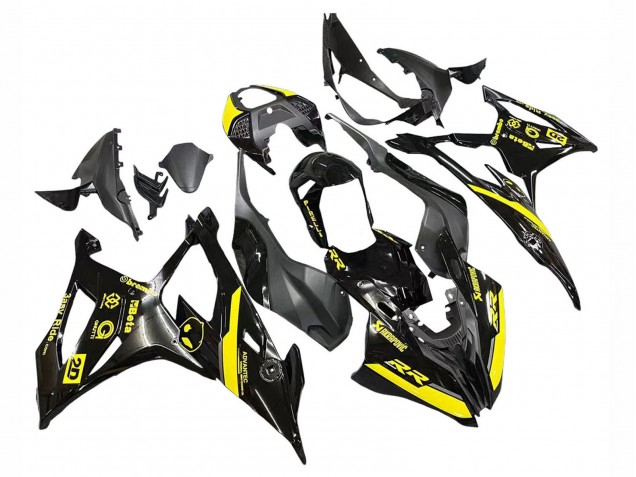 2019-2022 BMW S1000RR Motorcycle Fairings - Glossy Black Yellow Canada