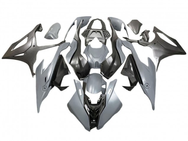 2019-2022 BMW S1000RR Motorcycle Fairings - Grey Black Carbon Fiber Canada