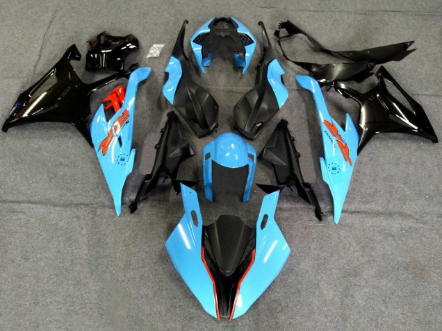 2019-2022 BMW S1000RR Motorcycle Fairings - Black Light Blue Canada