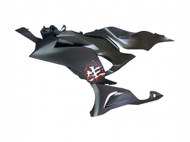 2023-2025 Kawasaki ZX6R Motorcycle Fairings - Black White with Flower Canada