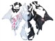 2023-2025 Kawasaki ZX6R Motorcycle Fairings - Black White with Flower Canada