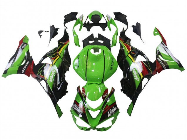 2023-2025 Kawasaki ZX6R Motorcycle Fairings - Green Black Red Yellow Dunlop Canada