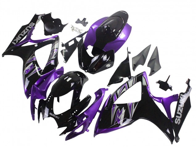 2006-2007 Suzuki GSXR 600 / GSXR 750 Motorcycle Fairing Kits - Purple Glossy Black Canada
