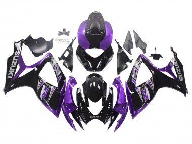 Online 2006-2007 Suzuki GSXR 600 / GSXR 750 Motorcycle Fairing Kits - Purple Glossy Black Canada
