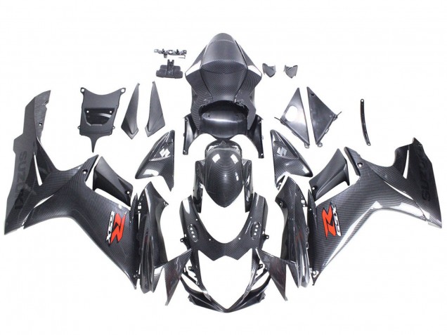 2011-2024 Suzuki GSXR 600 / GSXR 750 Motorcycle Fairings - Black Carbon Fiber Red Canada