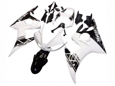 Online 2003-2004 Yamaha YZF R6 Motorcycle Fairing - White Glossy Black Canada