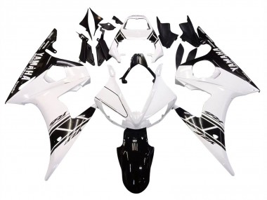 Online 2003-2004 Yamaha YZF R6 Motorcycle Fairing - White Glossy Black Canada