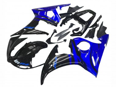 Online 2003-2004 Yamaha YZF R6 Motorcycle Fairing - Blue Glossy Black Canada