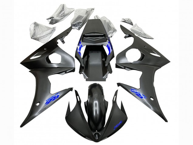2003-2004 Yamaha YZF R6 Motorcycle Fairings - Matte Black Blue Canada