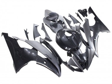 Online 2008-2016 Yamaha YZF 600 R6 Motorcycle Fairings - Grey Black Carbon Fiber Style Canada