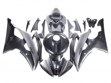 Online 2008-2016 Yamaha YZF 600 R6 Motorcycle Fairings - Grey Black Carbon Fiber Style Canada