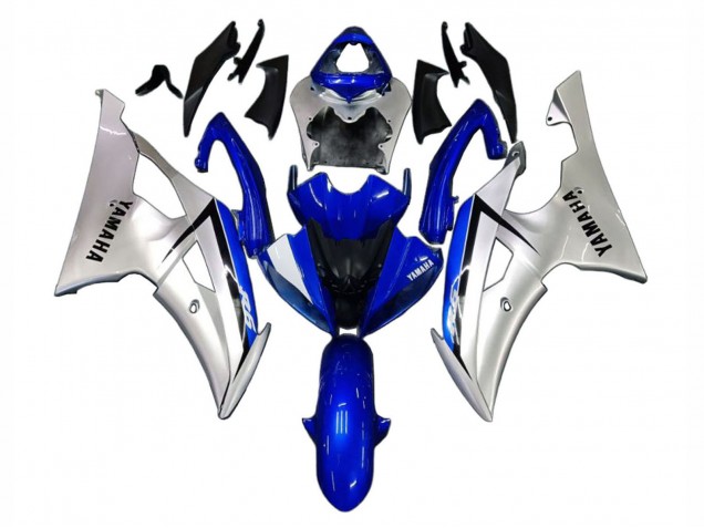 2008-2016 Yamaha YZF 600 R6 Motorcycle Fairings - Silver Blue Canada