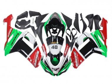 Online 2007-2008 Kawasaki ZX6R Motorcycle Fairings - Green Red Canada