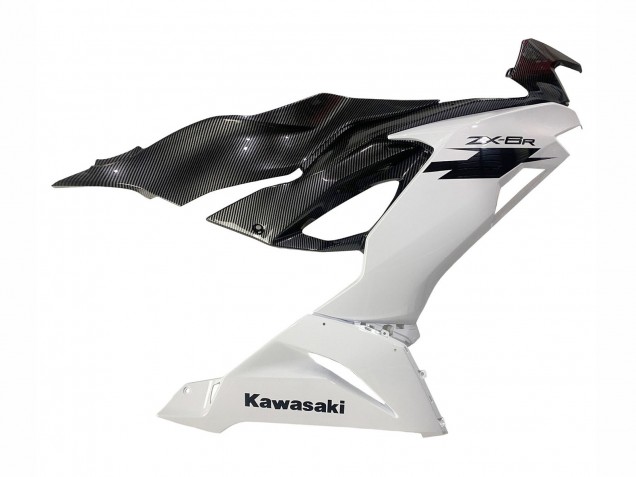 2019-2022 Kawasaki ZX6R Motorcycle Fairings - White Black Carbon Fiber Canada